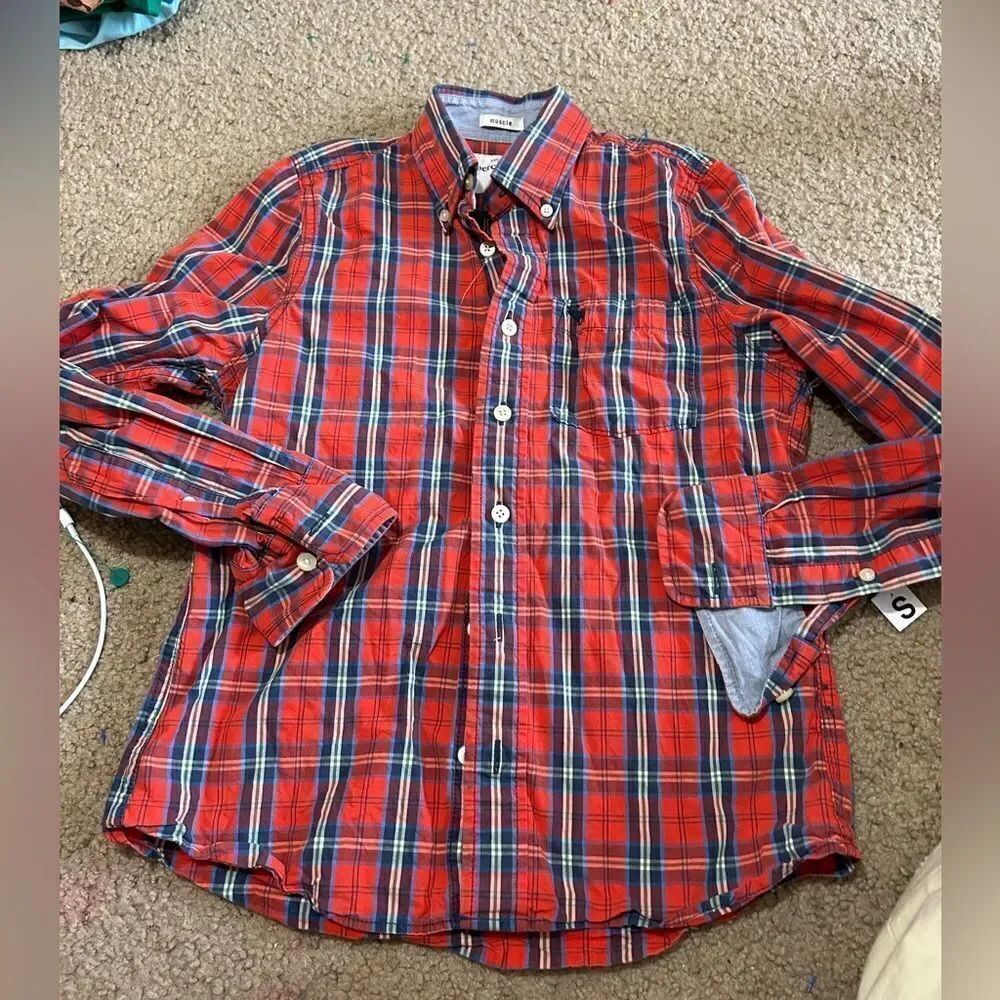 Boys Abercrombie Plaid Button Down Shirt